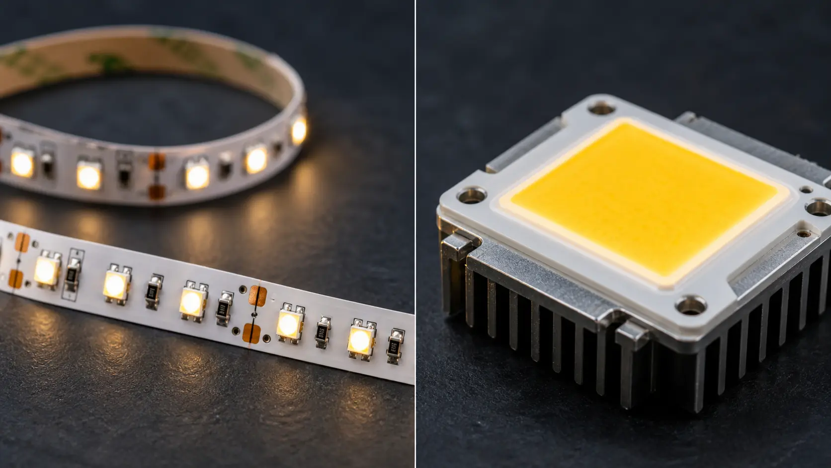 مقایسه تصویری فناوری LED SMD و COB